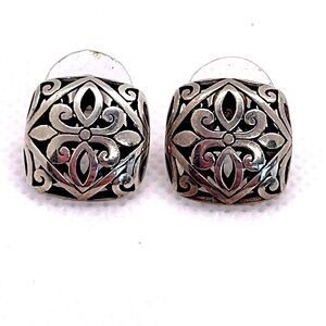 Janice Girardi Sterling Silver Earrings w Flor de Lis Design; Marked 925 JDG!